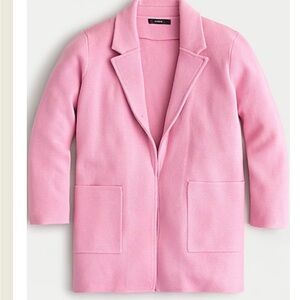 J. Crew Sophie Pale Pink Open-Front Sweater Blazer Size XL